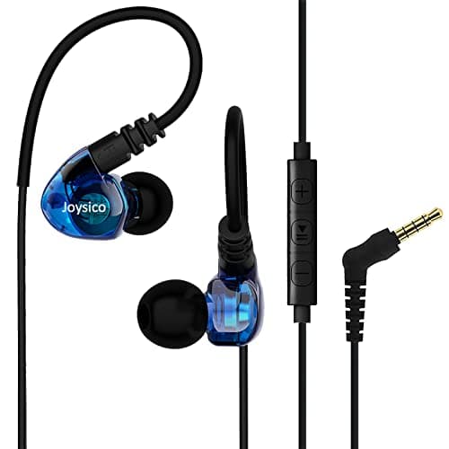 Image of Joysico Sport Headphones Wired Over Ear in-Ear Earbuds for Kids Women Small Ears Comfortable, Earhook Earphones for Running Exercise Jogging, Ear Buds with Microphone and Volume for Cell Phones Blue