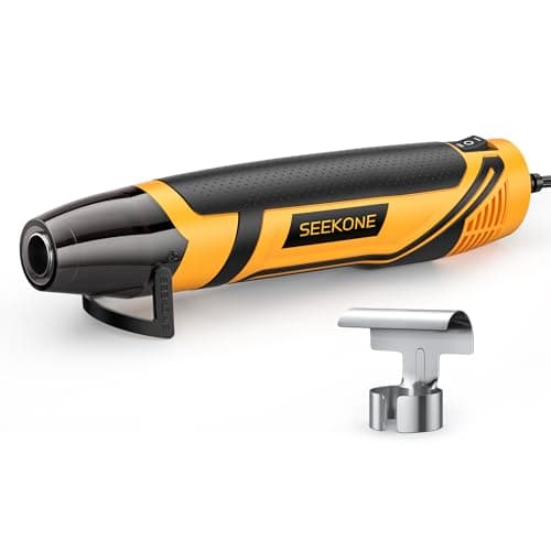 Image of SEEKONE Mini Heat Gun 2 Temperature 260℃/450℃, 350W Handheld Hot Air Gun Tool 1.5S Fast Heating with Overload Protection, Non-Slip Rubber Body, Nozzle for Craft Embossing, Shrink Wrapping