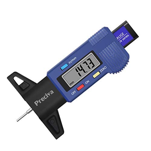 Image of Tyre Tread Depth Gauge, Preciva 0-25.4mm/Inch Digital Tire Checker UK, Portable Tyres Surface Detector Measuring Tool with LCD Screen for Cars, Trucks, Motos