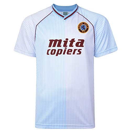 Image of Aston Villa 1988 Retro Football Away Shirt White Large Polyester