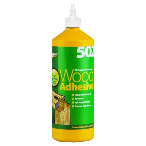 Image of Everbuild 502 All Purpose Weatherproof Wood Adhesive – Suitable for typical Wood Bonding Applications – 1 Litre