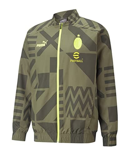 Image of PUMA 2022-2023 AC Milan Pre-Match Jacket (Dark Green)