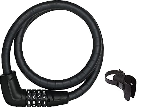 Image of ABUS armoured cable lock Steel-O-Flex Tresorflex 6615C + SCMU holder - combination lock made of steel cable with armour made of steel sleeves - security level 5