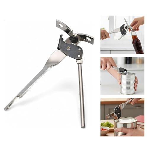 Image of Butterfly Can Opener – Manual, Heavy Duty, Stainless Steel, Tin Opener, Easy Turn Handle, Smooth Edge Cutting Wheel, Durable Rust Resistant Kitchen Tool for Home & Restaurant Use
