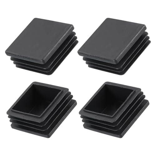 Image of METALLIXITY Square Tube End Cap(40 x 40mm) 4Pcs, Plastic Plug Insert End Caps Pipe Cap Cover Threaded End Blanking Caps Protector - for Square Tube Fence Furniture Table Chair Legs, Black