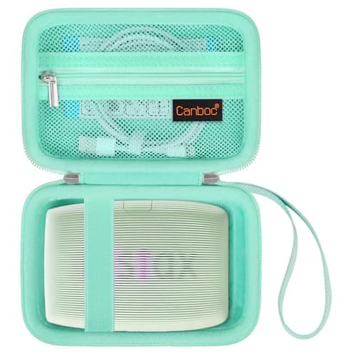 Image of Canboc Hard Case for Fujifilm Instax Mini Link 3/ Fujifilm Instax Mini Link 2/ Instax Mini Link Smartphone Printer, Mesh Pocket fit Instax Mini Instant Film and Cable, Mint Green