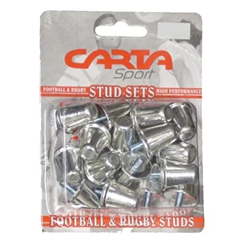 Image of Carta Sport ALUMINIUM RUGBY UNION STUDS (BLISTER PACK OF 16),Silver,18MM