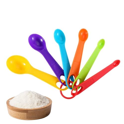 Image of Colorfull Measuring Spoons - Measuringss Spoon with Scale, Food Cooking Baking Kitchen Spoonss with Scales | Stackable Storage Beginners Cooking Measuring Spoonns for Flour, Sugar, Salt, Red Beans