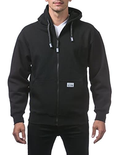 Image of Pro Club Men's Heavyweight Full Zip Fleece Hoodie, Black, S