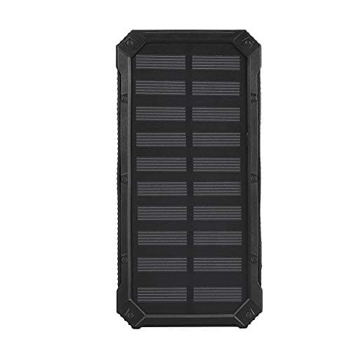 Image of Solar Power Bank, 20000mAh Portable 2 Outputs Ports USB Quick Charge Solar, Wireless Power Bank Fast Charging Mobile Phone Charger with Flashlight for Camping, Hiking, Outdoor Trips (Black)