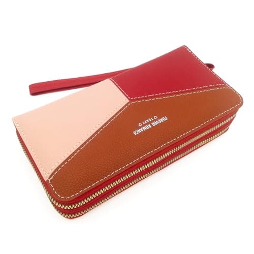 Image of Gosyfeti Women Wallet with Wristlet, Large Capacity Zip Around Long Purse, Female Ladies Card Holder Cell Phone Holder Coins Pocket