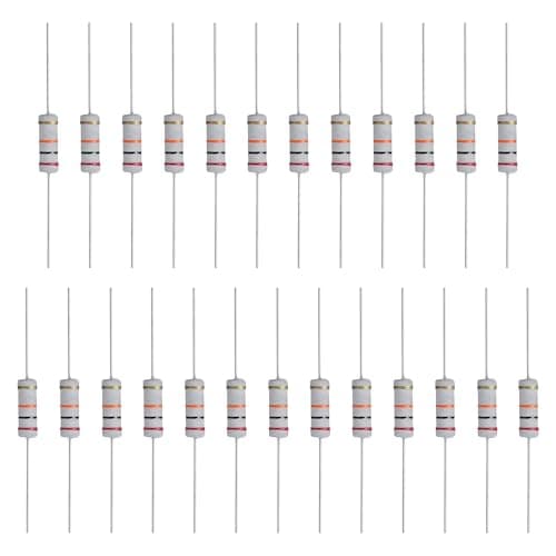 Image of sourcing map 25 Pcs 20K Ohm Resistor, 3 Watts 5% Tolerance Metal Oxide Film Resistor Axial Lead, Flame Proof for DIY Electronic Projects Circuits Experiments