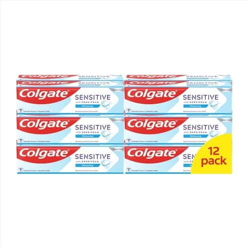 Image of Colgate Sensitive Sensifoam Teeth Whitening Toothpaste 75ml x12 - Fluoride Toothpaste - Fresh Breath - Helps Restore Teeth Whiteness