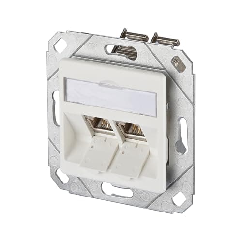 Image of METZ BTR 10x E-DAT Module UPK Sockets Cat. 6 8 x 88 R-WS 2 x E-DAT Module RJ-45 Pure White