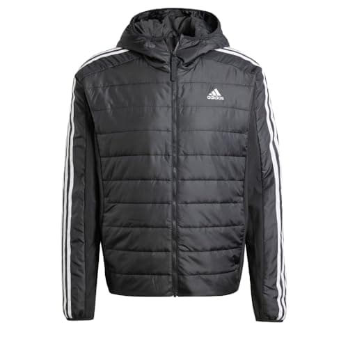 Image of Adidas Essentials 3-Stripes Insulated Hooded Hybrid Jacket, Black, M