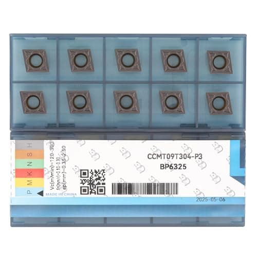 Image of CDBP CNC Carbide Inserts Ccmt 32.51 Ccmt09T304 for Steel Turning Cutting Tools, fit for Semi-Finishing Metal Cutting, 10 PCS
