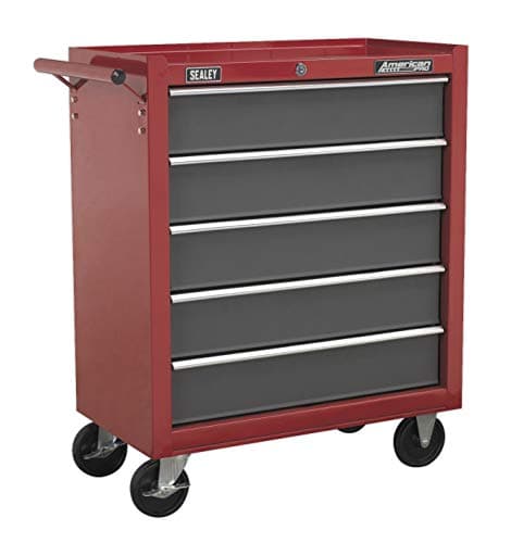 Image of Sealey Ap22505Bb Rollcab 5 Drawer With Ball Bearing Runners - Red/Grey