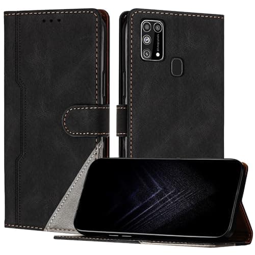 Image of JayModCase Case for Samsung Galaxy M31S, Flip Premium PU Leather Cover with [Kickstand][Card Holder][Shockproof TPU] Compatible with Galaxy M31S - Black