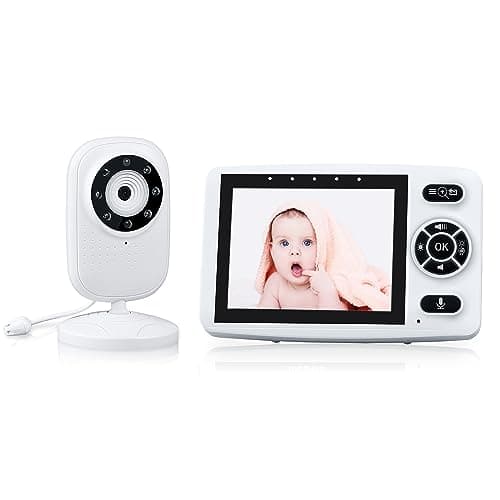 Image of HELMOP Baby Monitor, 3.5 Inch HD Screen Wireless Video Baby Monitor with Camera, Infrared Night Vision Temperature Monitoring VOX Mode& 2 Way Audio Baby Monitor
