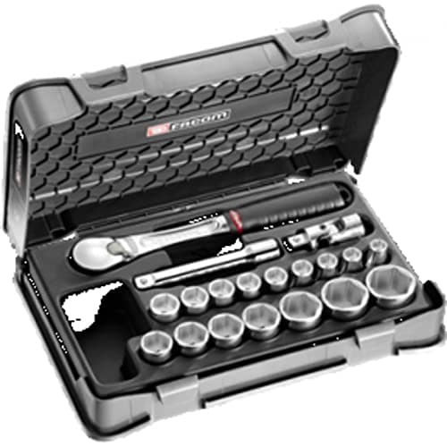 Image of FACOM SL.161-2P6 Series SL.161 1/2" Metric 6-Point Socket Set, 19-Piece