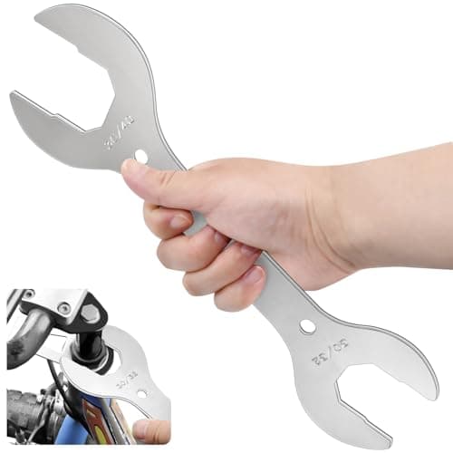 Image of PERFETSELL Bicycle Headset Spanner Bicycle Cone Spanner Hub Wrench Carbon Steel Axle Hub Cone Wrench 4 Size 30/32/36/40mm Open End Pedal Spanner Repair Tool for MTB Mountain Bike Cycling, Double Open