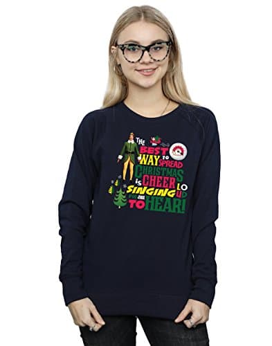 Image of Elf Women's Christmas Cheer Sweatshirt XX-Large Navy Blue