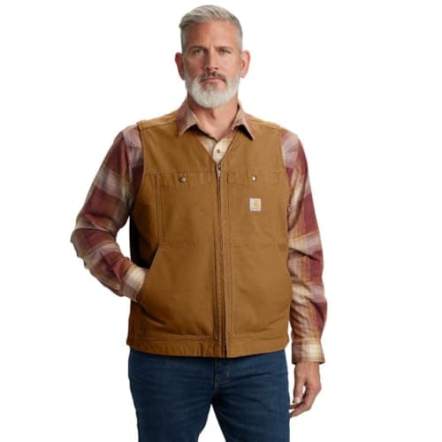 Image of Carhartt Mens Montana Relaxed Fit Duck Vest, Carhartt Brown, Medium