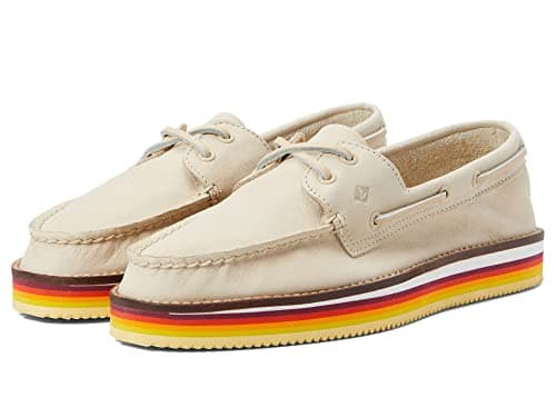 Image of Sperry Women's Authentic Original Stacked Boat Shoe, Ivory, 5 UK