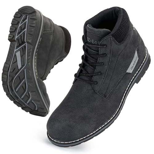 Image of CC-Los Men's Hiking Boots Casual Chukka Boots Water-Resistant Work Ankle Boots for Men Size 6-12.5 Black