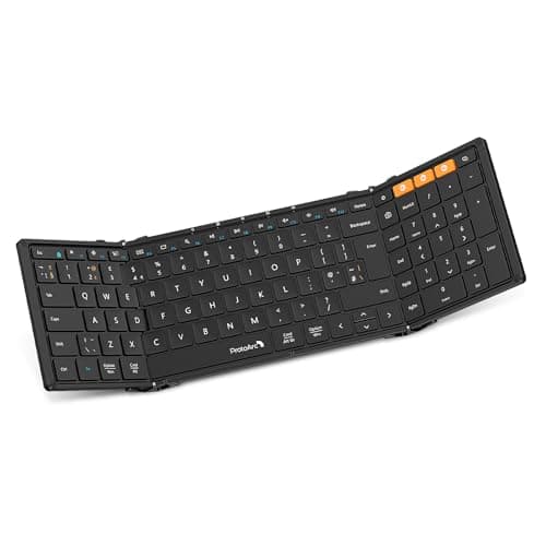 Image of ProtoArc XK01 Foldable Bluetooth Keyboard with Number Pad - Full-Size Portable Wireless Folding Keyboard for Windows, iOS, Android & Tablets | QWERTY UK Layout | Black