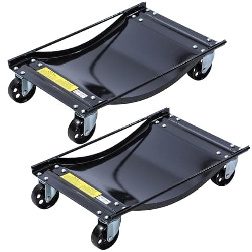 Image of KATSU 2 Pack Wheel Dolly Car Skate Set 3000lbs Capacity Tire Dolly with 3.5" Swivel Casters for Moving Auto Repair Garage 161150