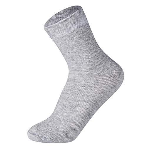 Image of RINTATI Men Cotton Dress Socks 5 Pairs Light Grey Thin Breathable Everyday Work Socks For Men,Women.