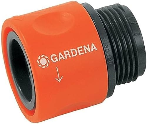 Image of Gardena Threaded Hose Connector: Connection Piece to Adapt a Screw-Type Hose Connection to a Gardena Tap Connector, for 26.5 mm (G3/4 inch) Threads for appliances Like Washing Machines, (2917-20)