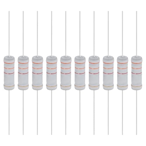 Image of YOKIVE 10 Pcs 3.3K Ohm 5 Watts Metal Oxide Film Resistor, 5% Tolerance Resistor Axial Lead | Flame Proof for DIY Electronic Circuits, Audio-Video Projects