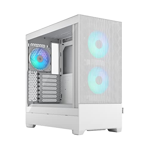 Image of Fractal Design Pop Air RGB White - Tempered Glass Clear Tint - Honeycomb Mesh Front – TG side panel - Three 120 mm Aspect 12 RGB fans included – ATX High Airflow Mid Tower PC Gaming Case