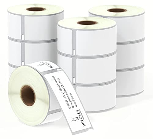 Image of BETCKEY - 10 Rolls 99012 Self-Adhesive Labels Compatible with DYMO S0722400, 36mm x 89mm, 2600 Large Address Labels Compatible with DYMO LabelWriter 450, 4XL, NOT Fit 550 or 5XL