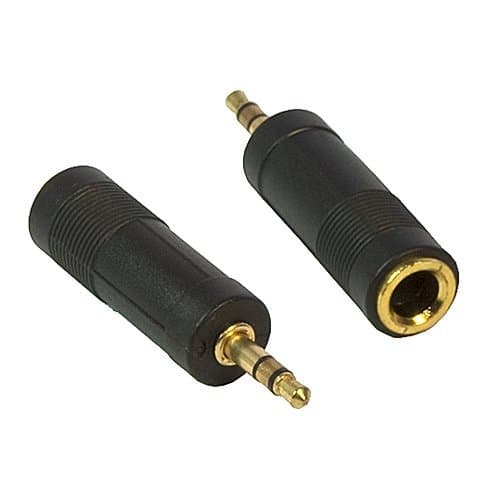 Image of 3.5mm Stereo Jack Plug to 6.3mm Stereo Socket - Gold