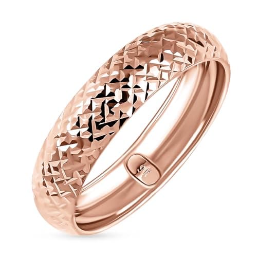 Image of TJC Royal Bali Collection 9K Gold Wedding Band Ring 6mm Diamond Cut for Men & Women, Solid Rose Gold Rings for Women, Wide Court Anniversary Band, Ladies Gold Rings Stackable Style Ring Size V