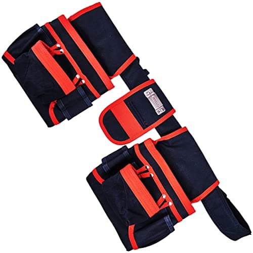 Image of 20x Pockets Premium Heavy Duty Double Tool & Nail Pouch Belt | Builders | Construction | Work Bag | Holder | Apron | DIY | Garage | Workshop | Carpenters | Measure Tape | Hammer Loops | UK Free P&P