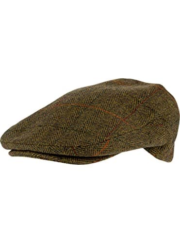 Image of JACK PYKE Wool Blend Flat Cap Tweed Brown 59cm