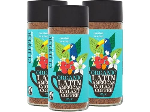 Image of Clipper Latin American Instant Coffee 100g – Organic Fairtrade Arabica, Medium Roast, Smooth & Toasty Flavour, Natural Ingredients, (Pack of 3) from SuperfoodUK