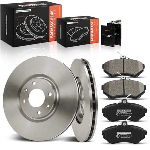 Image of Frankberg Brake Kit incl. 2x Brake Disc + 4x Brake Pad Front Compatible with L.u.p.o 6E1 6X1 Golf III Variant 1H5 Golf IV Cabriolet 1E7 Replace# 6N0615301D