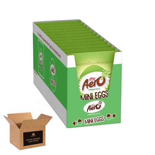 Image of Aero Peppermint Milk Chocolate Easter Mini Eggs Sharing Bag 70g | Mint Chocolate Eggs, Bubbly Chocolate Treats, Easter Gift, Basket Fillers, Bulk Packs (Mini Eggs Bag 70g - Pack 12)