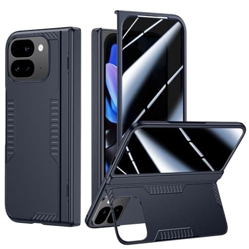 Image of Kaiiecal for Google Pixel-9-Pro Fold Case: Slim Hinge Stand Case with Privacy Protector - Support Wireless Charging - Soft Cool Protective Phone Cover for Google Pixel 9Pro Fold (Blue)