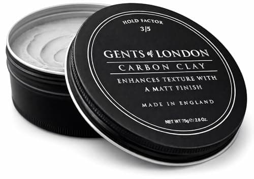 Image of Gents of London Carbon Clay 75g – Premium Mens Hair Clay, Medium Hold Matte Finish, Texturising Styling Wax, Low Shine Barber Quality