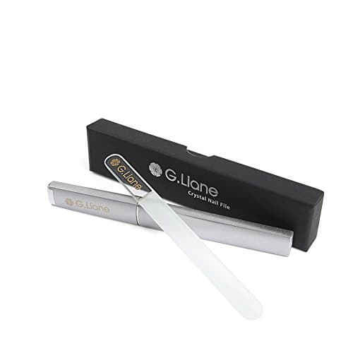 Image of Crystal Glass Nail File - G.Liane Professional Double Sided Etched Glass Nail Files with Case for Shaping The Natural Nails and Artificial Nails Manicure Pedicure Nail Care Gift Set (Clear Round)