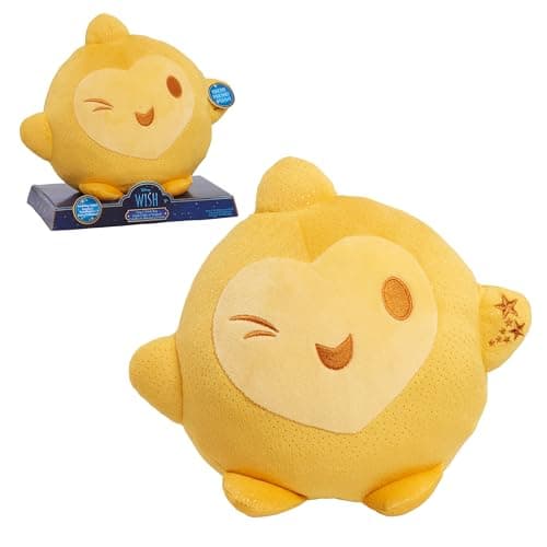 Image of Just Play Disney Wish Hug & Wish Star 10" Bright Plush Star, Relaxing Night Light, Official Kids Toys for Ages 3