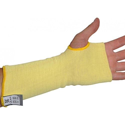 Image of Ultimate Industrial KKSL-10 KKSL Kevlar Cut Resistant Sleeve Single Sleeve, 10 Inches, Yellow