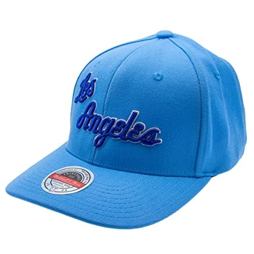 Image of Mitchell & Ness Los Angeles Lakers Blue NBA Team Ground 2.0 Stretch Snapback HWC Cap - One-Size