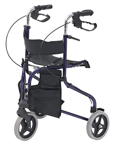 Image of Drive Devilbiss Tri-Walker Walking Aid with Seat and backrest, Blue, Maximum height - 99 Centimetres